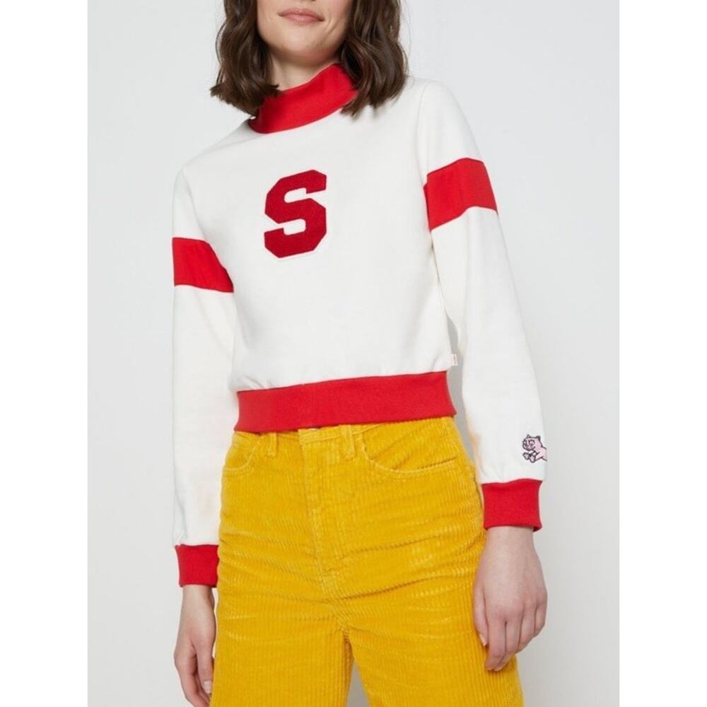 Levi's x Simpsons Letterman Sweatshirt Women's Medium Red Varsity Letter
